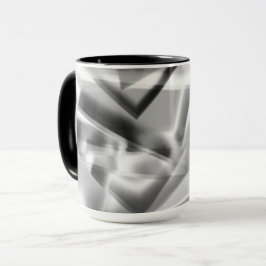 Ecke mit quadratischen Acrylteilen, grau bis weiß Tasse