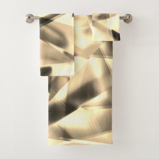 Ecke mit quadratischen Acrylteilen, hellbeige Badhandtuch Set (Insitu)