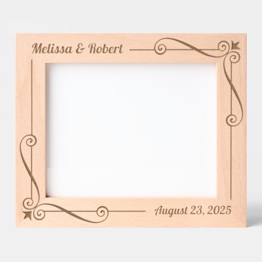 Ecke Swirl Rahmen Couple Wedding Jubiläum 10x8 (Vorderseite)