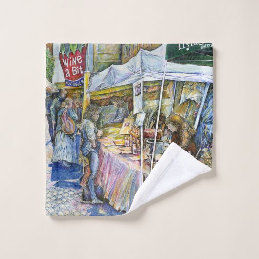 Ecke von Flying Pig und Wein A Bit Badhandtuch Set (Waschlappen)