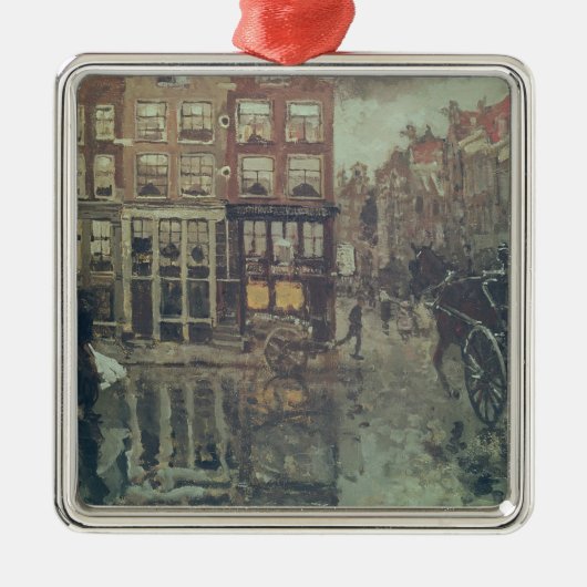 Ecke von Leidsche Quadrat, Amsterdam Silbernes Ornament (Vorne)