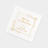 Ecke Wirbel Quadrat Rahmen Hochzeitsfeier Servietten Mit Folie (Links)