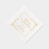 Ecke Wirbel Quadrat Rahmen Hochzeitsfeier Servietten Mit Folie (Rechts)