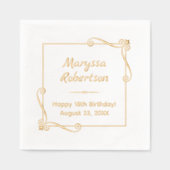 Ecke Wirbel Square Rahmen Geburtstag Servietten Mit Folie (Vorderseite)