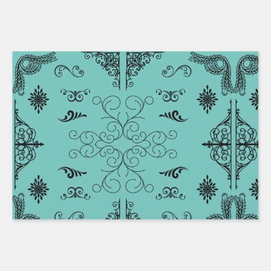 Ecken-blüh Geschenkpapier Set (Vorderseite 2)