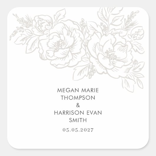 Ecken der Blume Quadratischer Aufkleber (Vorderseite)