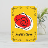 Ecken der spanischen Rose Einladung zur vertikalen (Stehend Vorderseite)