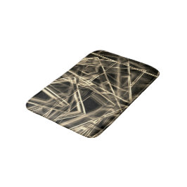 Ecken in dicken beigen Linien auf dunklen Badematte