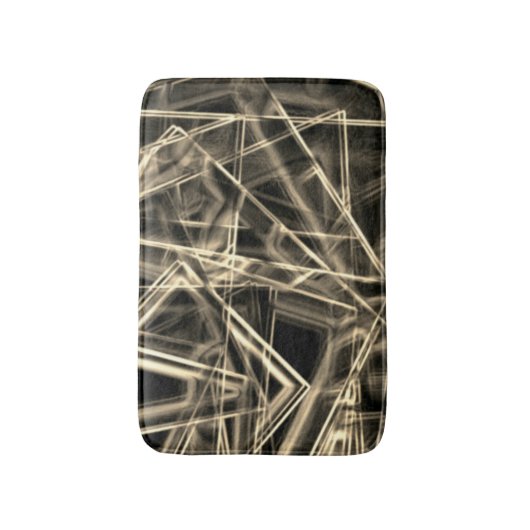 Ecken in dicken beigen Linien auf dunklen Badematte (Vorderseite Vertikal)