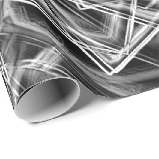 Ecken und einige graue Neonpunkte Geschenkpapier (Rolleneckpunkt)