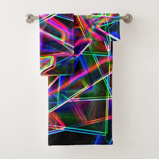 Ecken und farbenfrohe Neonecken Badhandtuch Set (Insitu)