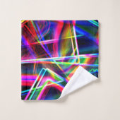 Ecken und farbenfrohe Neonecken Badhandtuch Set (Waschlappen)