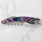 Ecken und farbenfrohe Neonecken Kellnermesser (Rückseite)