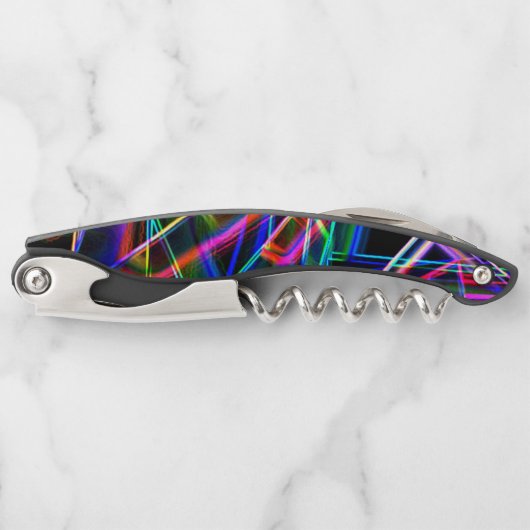 Ecken und farbenfrohe Neonecken Kellnermesser (Vorderseite)