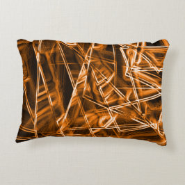 Ecken und Orangenpunkte auf Neon Dekokissen