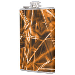 Ecken und Orangenpunkte auf Neon Flachmann