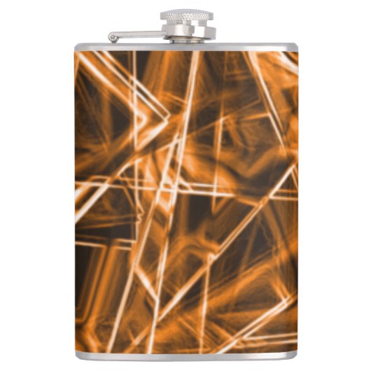 Ecken und Orangenpunkte auf Neon Flachmann (Vorderseite)