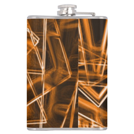 Ecken und Orangenpunkte auf Neon Flachmann (Rückseite)