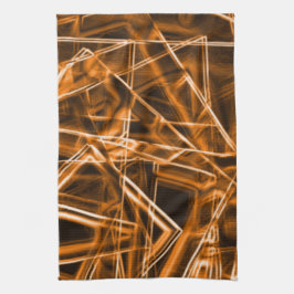 Ecken und Orangenpunkte auf Neon Geschirrtuch