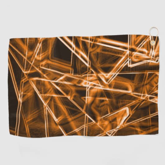 Ecken und Orangenpunkte auf Neon Golfhandtuch (Horizontal)