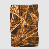 Ecken und Orangenpunkte auf Neon Golfhandtuch (Vorderseite)