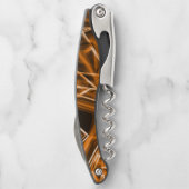 Ecken und Orangenpunkte auf Neon Kellnermesser (Rückseite)