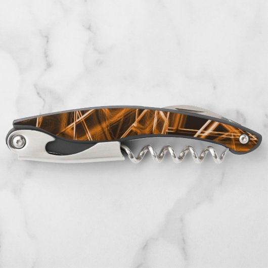 Ecken und Orangenpunkte auf Neon Kellnermesser (Vorderseite)