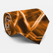 Ecken und Orangenpunkte auf Neon Krawatte (Gerollt)