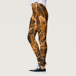 Ecken und Orangenpunkte auf Neon Leggings