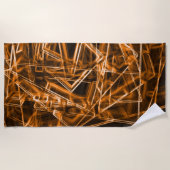 Ecken und Orangenpunkte auf Neon Strandtuch (Vorderseite)