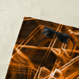 Ecken und Orangenpunkte auf Neon Strandtuch