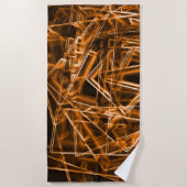 Ecken und Orangenpunkte auf Neon Strandtuch (Vorderseite)