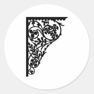Eckendesign-Schwung Runder Aufkleber