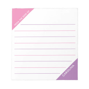 Eckige Farbblock Pink Purple Von meinem Schreibtis Notizblock
