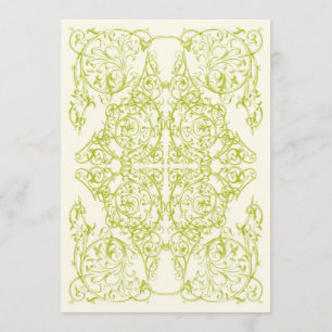 Eckige Flourish-Hochzeitseinladung (Chartreuse) Einladung