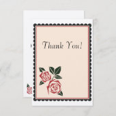 Eckige Rosen Dankeskarte (Vorne/Hinten)