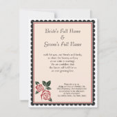 Eckige Rosen Einladung (Vorderseite)