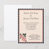 Eckige Rosen Einladung (Vorne/Hinten)