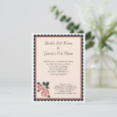 Eckige Rosen Einladung (Stehend Vorderseite)