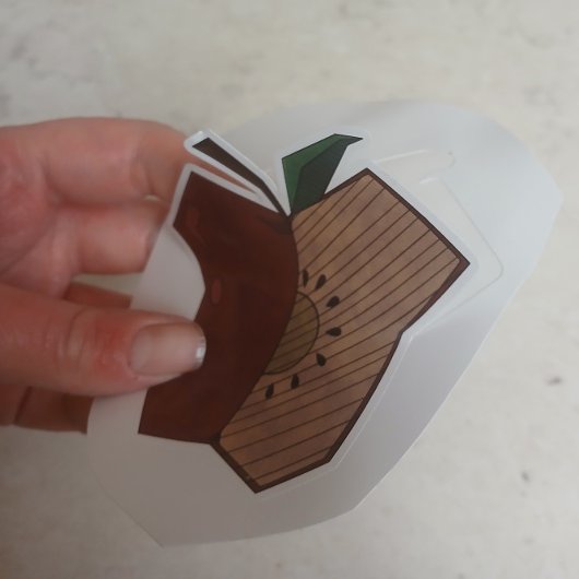 Eckiger Apfel Aufkleber