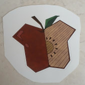 Eckiger Apfel Aufkleber