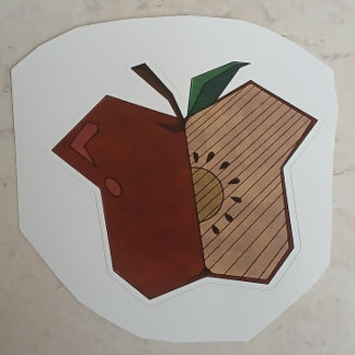 Eckiger Apfel Aufkleber