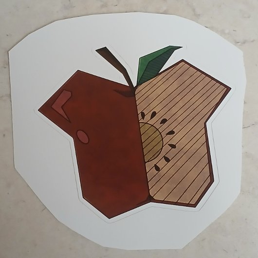 Eckiger Apfel Aufkleber