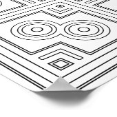 Eckiges Sternen-Mandala-Muster Farbgebende Kunst Poster (Ecke)