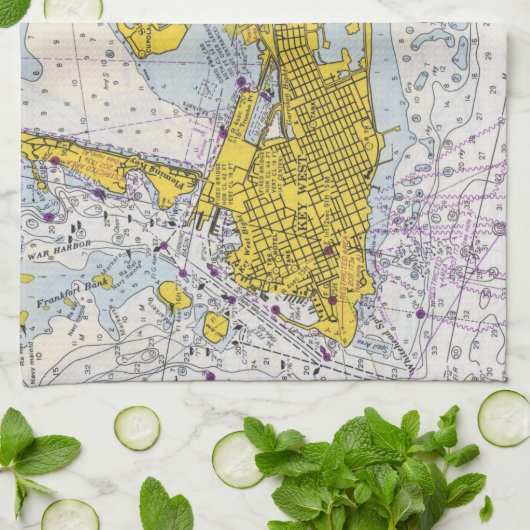 Eckkarte West Geschirrtuch (Gefaltet)