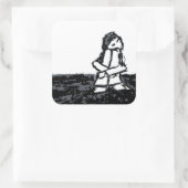 Eckkind Quadratischer Aufkleber (Tasche)