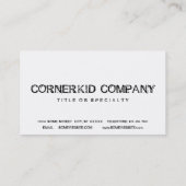 Eckkind Visitenkarte (Rückseite)