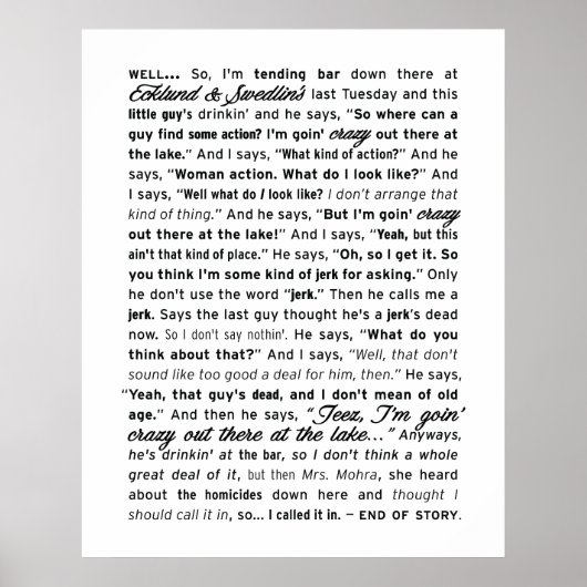 "Ecklund & Swedlin's" Poster (weiß) (Vorne)