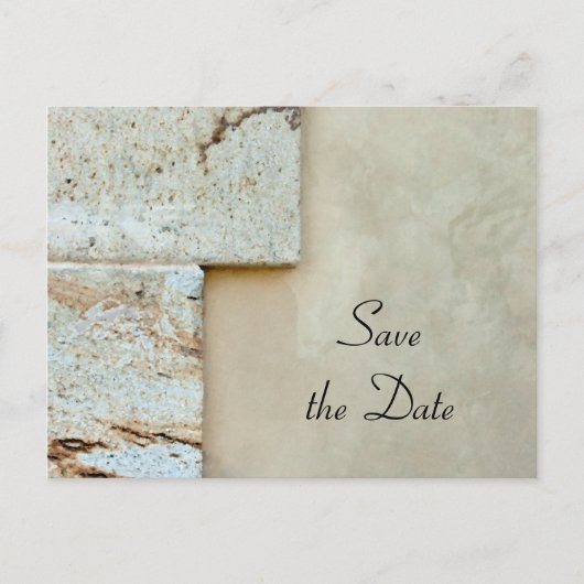 Eckpfeiler Hochzeit Sichern Sie das Datum Ankündig Ankündigungspostkarte (Vorderseite)