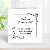 Eckpunkt Wirbel quadratische Rahmenadresse Gummistempel